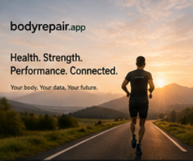 BodyRepair website displayed within a desktop monitor