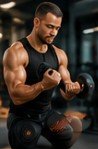 A person completing a structured resistance training session for muscle growth