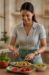 A diverse adult taking part in a supportive health-led weight management programme